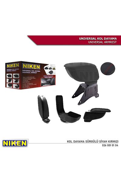 Niken Black-Red Striped Universal Armrest Sliding