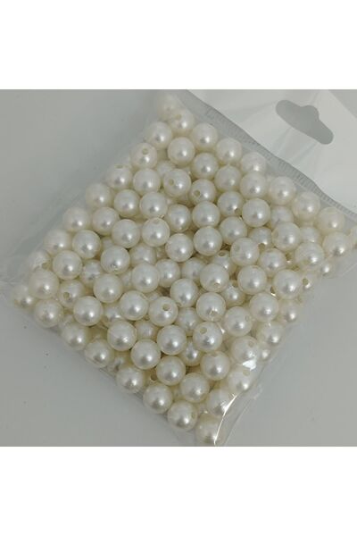 10 mm plastik yuvarlak delikli inci 100 gram