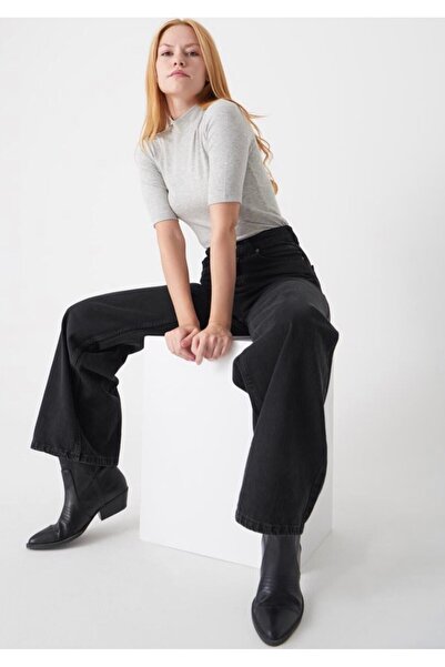 DRC trend Blugi cu talie înaltă cu picior tub negru
