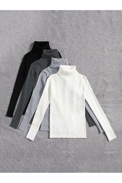 Sashaa Collection 4-piece Unisex Cotton Turtleneck Slimfit Sweater Set