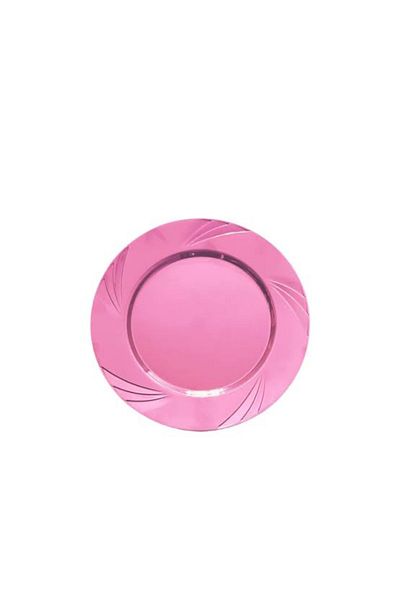 partideyince Set of 6 Pink Mica Crystal Plates - 22 cm