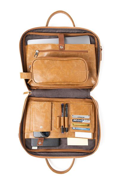 Sevinç Çanta Οργάνωση Macbook 13" & 14" ιντσών - Vegan Leather, Crazy Honey, Χαρτοφύλακας Laptop
