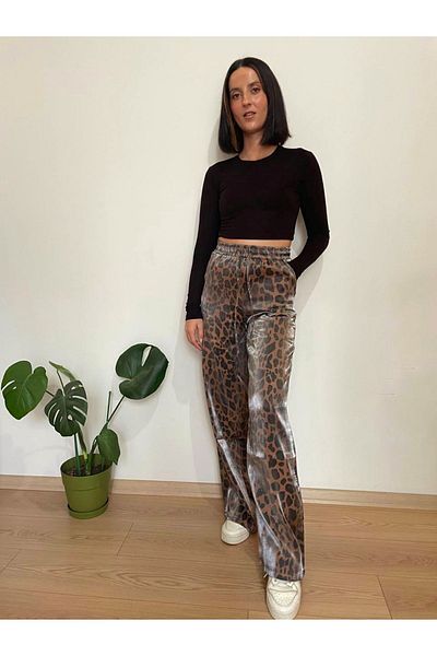 WISH&MOON Leopard Shiny Trousers