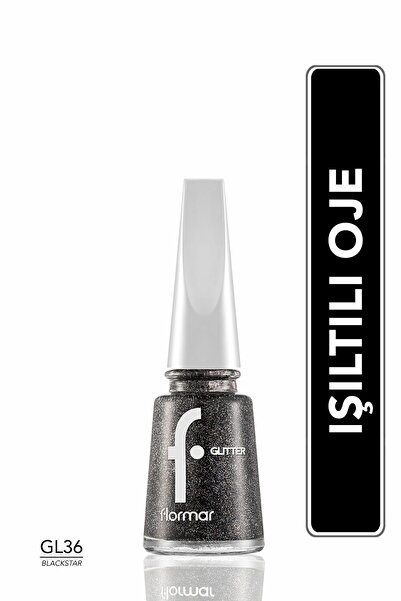 Flormar Yoğun Simli Şeffaf Oje - Glitter Nail Enamel - Gl036 Blackstar-8682536049894