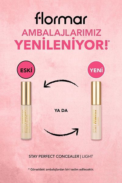 Flormar Natural Finish Concealer (HOT BOTTON) - Stay Perfect Concealer - 002 Light -8682536085465