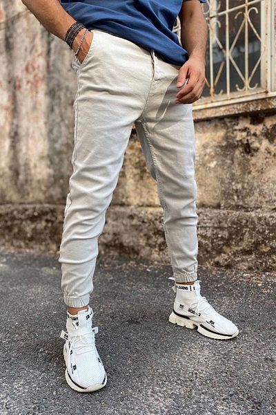NO61 MAN Lycra Comfortable Jogger Trousers with Elastic Legs