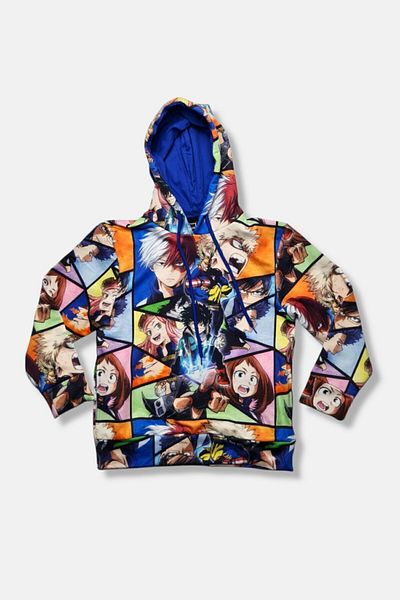 Cloise Hanorac pentru copii unisex cu glugă cu imprimeu anime