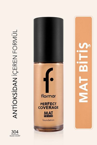 Flormar Matte Liner Vitamin E Foundation - Matte Touch Foundation - 304 Nude Ivory -8682536057622