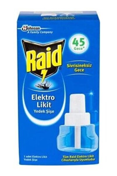 Raid Elektro Likit Yedek Şişe 45 Gece Sineksiz Ortam ( Skt: 2025)