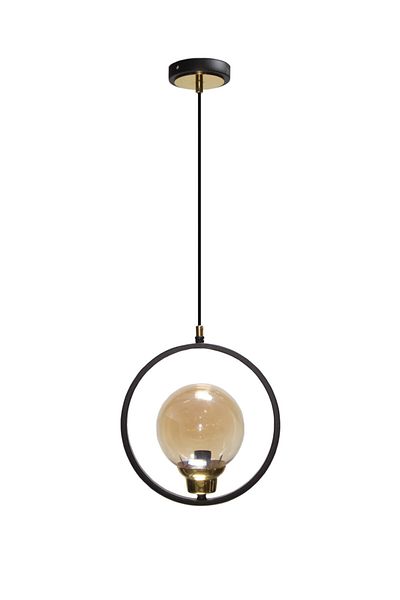 MŞ Aydınlatma Orla Matte Black Honey Glass Single Chandelier