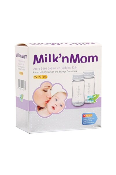 milk'nmom anne sütü sağım seti Anne Sütü Sağma Ve Saklama Şişesi 2'li 150 cc