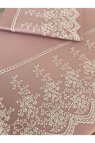 Çeyiz Bahçesi Cruella French Laced Powder Double Duvet Cover Set