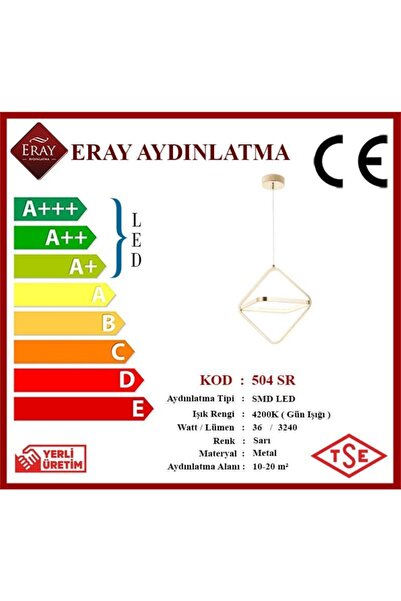 Eray Aydınlatma 504 Sarı Led Avize