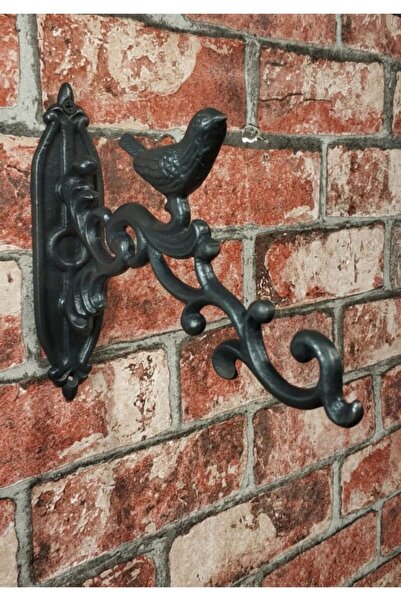 HOUSE2HOME El Yapımı Pirinç Kuşlu Duvar Askısı, Oksit Siyah