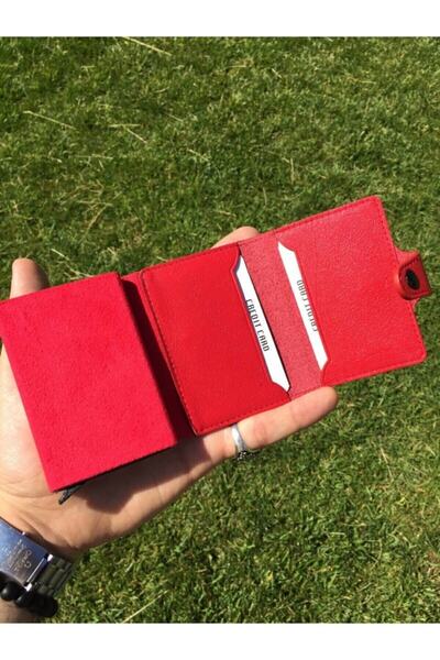 DERKON Genuine Leather Polite Mechanism Card Holder & Wallet