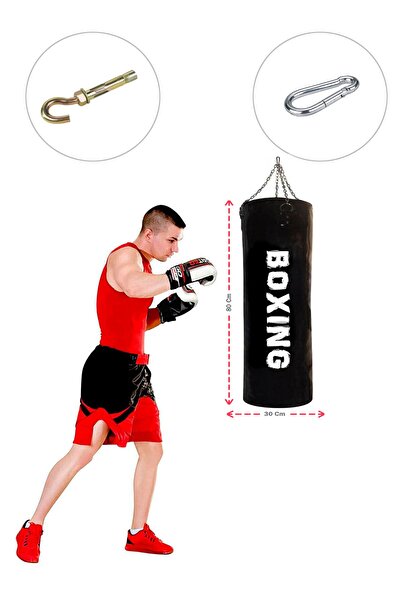 Spor Byfit 80 Cm X 30 Cm Hazır Dolu Boks Kum Torbası + Tavan Askı Kancası