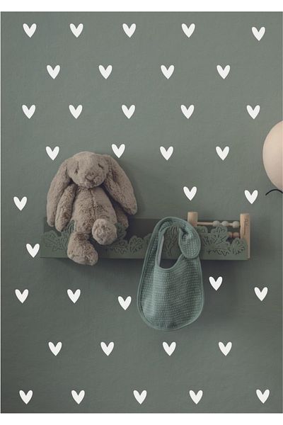 ENGINPRINT White Cute Heart Kids Room Sticker 104 Pieces