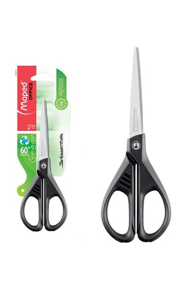 Maped Essentials Green Asymmetric Scissors 17cm