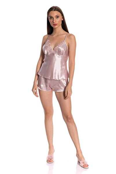 Espuar 150 Yüksek Kaliteli Saten Dantel Detaylı Şort Takım