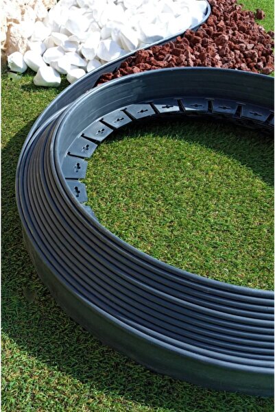 Ekodoğa Çim Ayırıcı 2,5 Metre Siyah Renk Çim Sınırlayıcı Taş Toprak Ayıracı Ç...