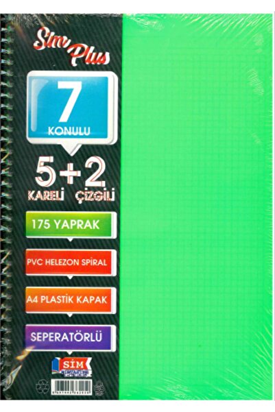 sim kırtasiye 5+2 Bölmeli Defter 175 Yp