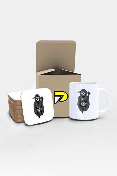 Postermanya طقم مج مطبوع بتصميم عزرائيل والقهوة