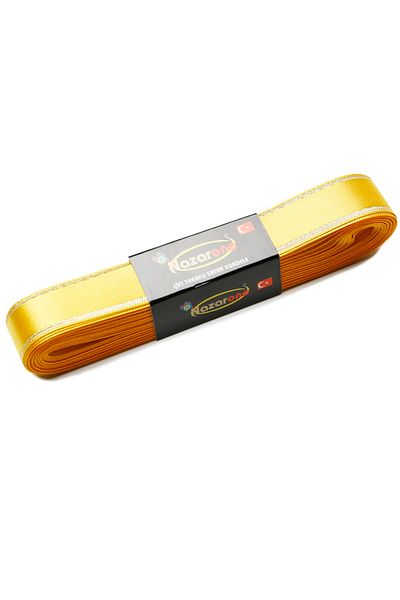 Nazarone Κίτρινη Σατέν Ασημένια Κορδέλα - 2cm-10mt