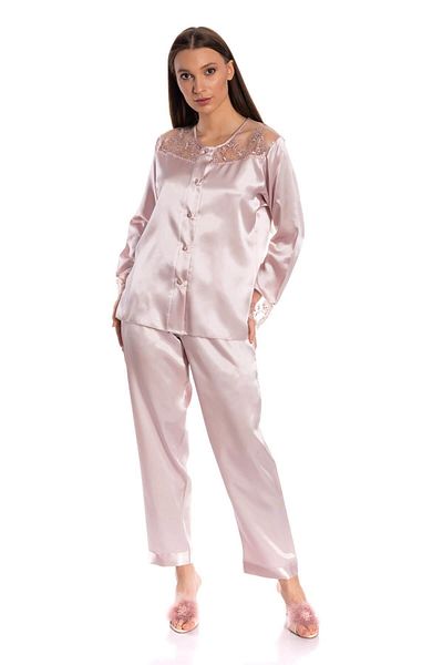 Espuar 470 High Quality Satin Lace Detailed Pajamas Set