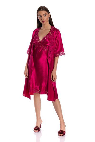Espuar 250 High Quality Satin Lace Nightgown And Dressing Gown Set