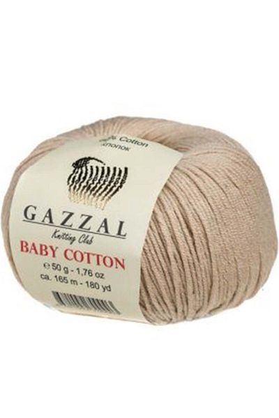 Gazzal Ανοιχτό μπεζ Baby Cotton Knitting Twine 3446
