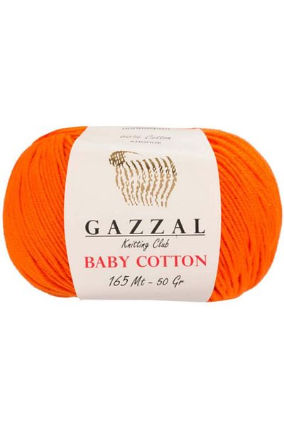 Gazzal Πορτοκαλί Baby Cotton Knitting Twine 3419