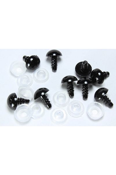 orhanucuzluk Κλειδωμένο μάτι καθαρό μαύρο 12 mm (5 ζεύγη)