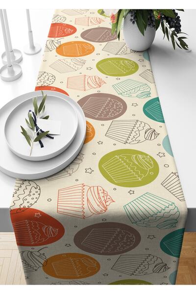 Pilloveland رانر كب كيك منقوش شمواه منسوج 140*40 سم