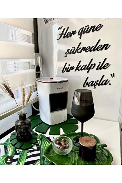 NT Handmade Siyah Ahşap Her Güne Şükreden.. Duvar Dekoru - Salon Oturma Yatak...