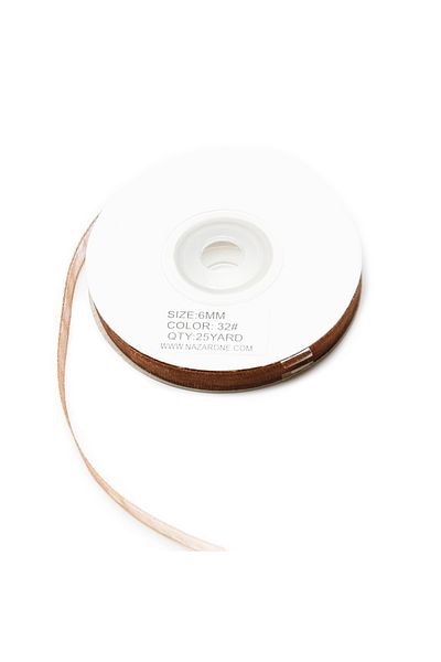 Nazarone Κορδέλα Organza 6mm - 23mt Καφέ (208)