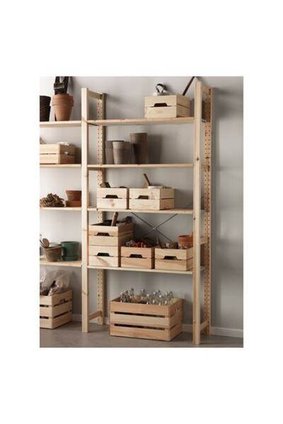 IKEA Dekoratif Kutu, Çam Ölçü 23x31x15 Cm Ev Düzen Kutu Sepet Masif Çam Ağacı