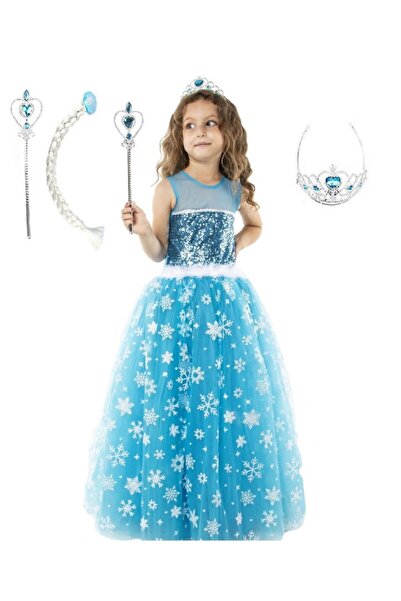 Moda Sitesi Elsa Kostüm Kabarık Elsa Elbisesi Özel Üretim