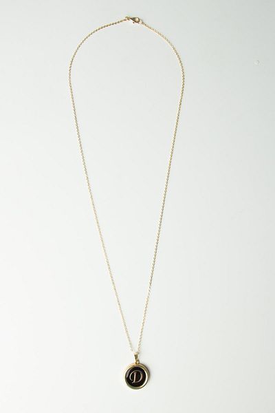 Modex Gold Black Pearlescent Letter Necklace