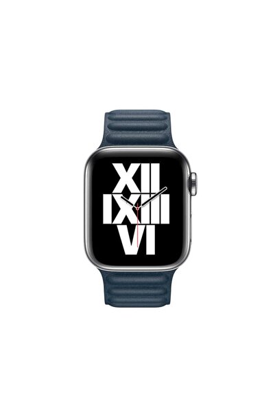 Nezih Case Apple Watch Seri 2/3/4/5/6/se 44mm Uyumlu Deri Kordon Lacivert