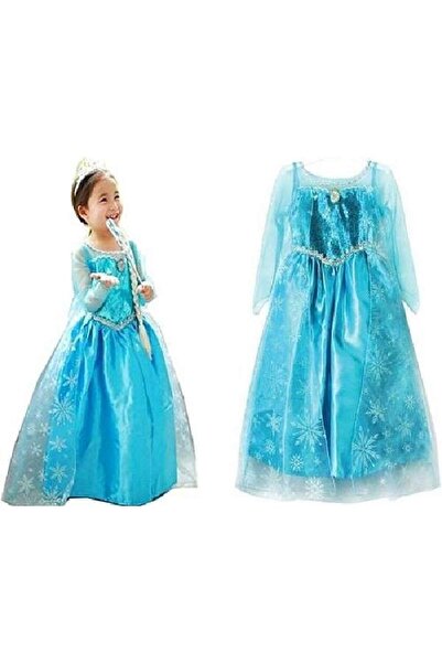 Ufuk Şaka Oyunları Merkezi Karlar Ülkesi Elsa Kostümü 7 - 9 Yaş