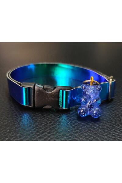 CASELN Ayarlanabilir Mavi Simli Jelibon Ayıcık Mavi Hologram Kumaş Kedi Ve Kü...