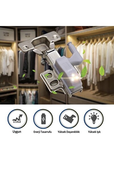 Acr Gardrop Mutfak Dolap Içi Sensörlü Led Işık Aydınlatma Menteşe Üstü Enerji Tasarruf Lamba