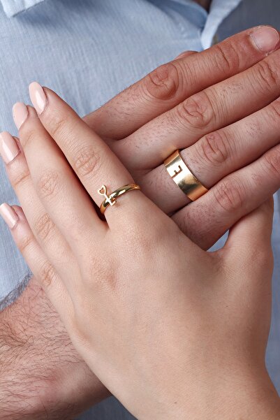 Sortie Aksesuar Çelik Anahtar Figürlü Boyu Ayarlanabilir 2'li Çift Yüzük 004