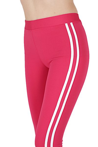 FORE SPORT Jambiere sport cu talie înaltă cu dungi roz pentru damă