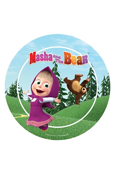 Parti dolabı Maşa Ile Koca Ayı Karton Tabak 8'li