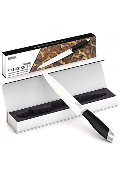 SAMURAI Interbuild ,samurai 8 '' (20 Cm) Seramik Şef Bıçağı ,beyaz