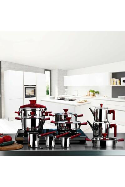Aryıldız Piramit Rose 22 Parça Çelik Tencere Seti