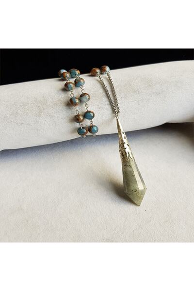 TONSTYLE Paslanmaz Çelik, 12 Yönlü Koni Reiki Şifa Noktası Labrodonit Muska T...