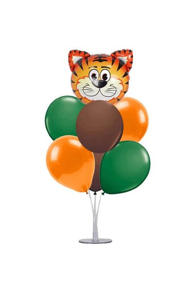 KÖŞEM AVM Balloon Stand Tiger Safari Themed Balloon Bunch