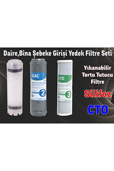SULOOK Daire Girişi 3'lü Silifozlu Yedek Filtre Kireç Önleyici